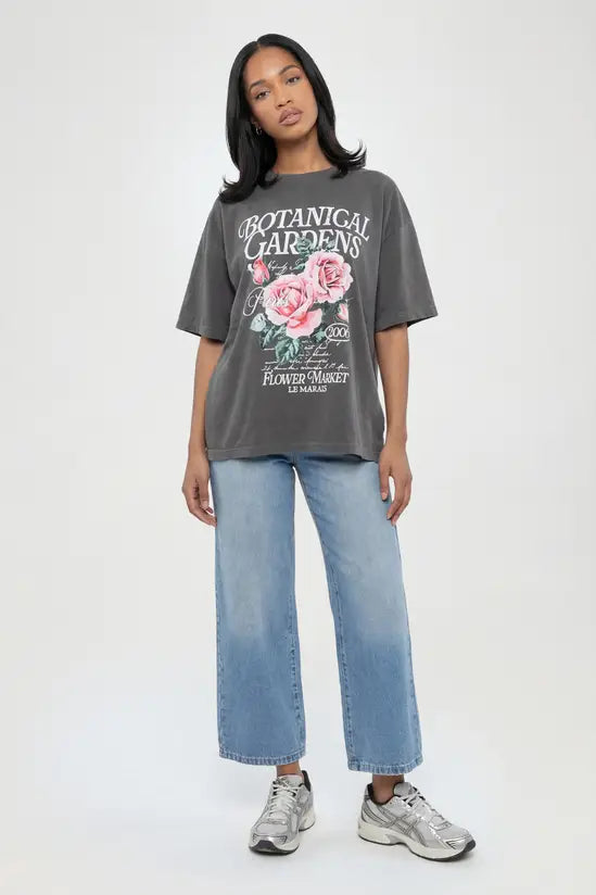 boohoo Botanical Gardens Front Print Printed T-Shirt