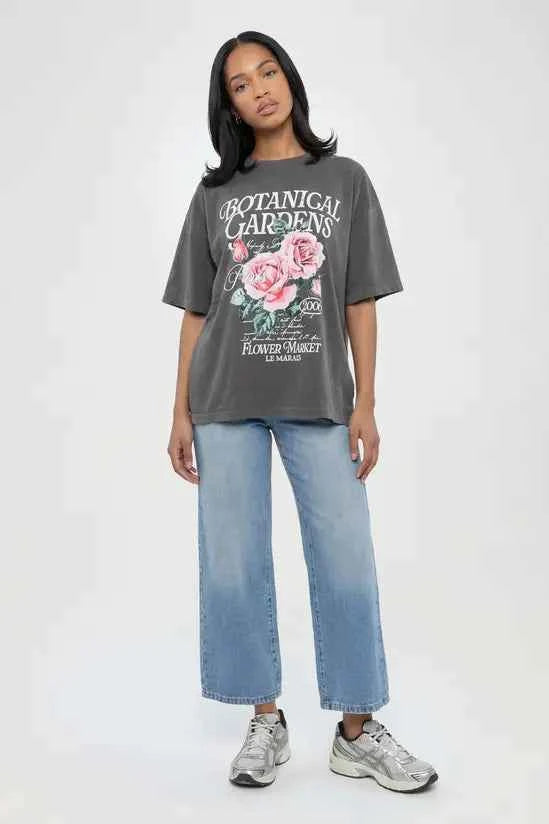 boohoo Botanical Gardens Front Print Printed T-Shirt