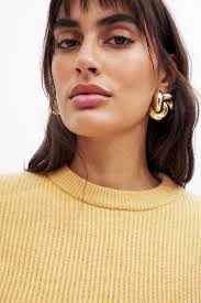 Large Swirl Earrings Gold