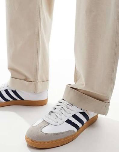 Selected loose fit turn up trousers in stone