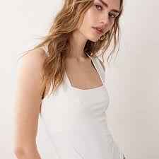 New Look square neck slinky bodysuit in white