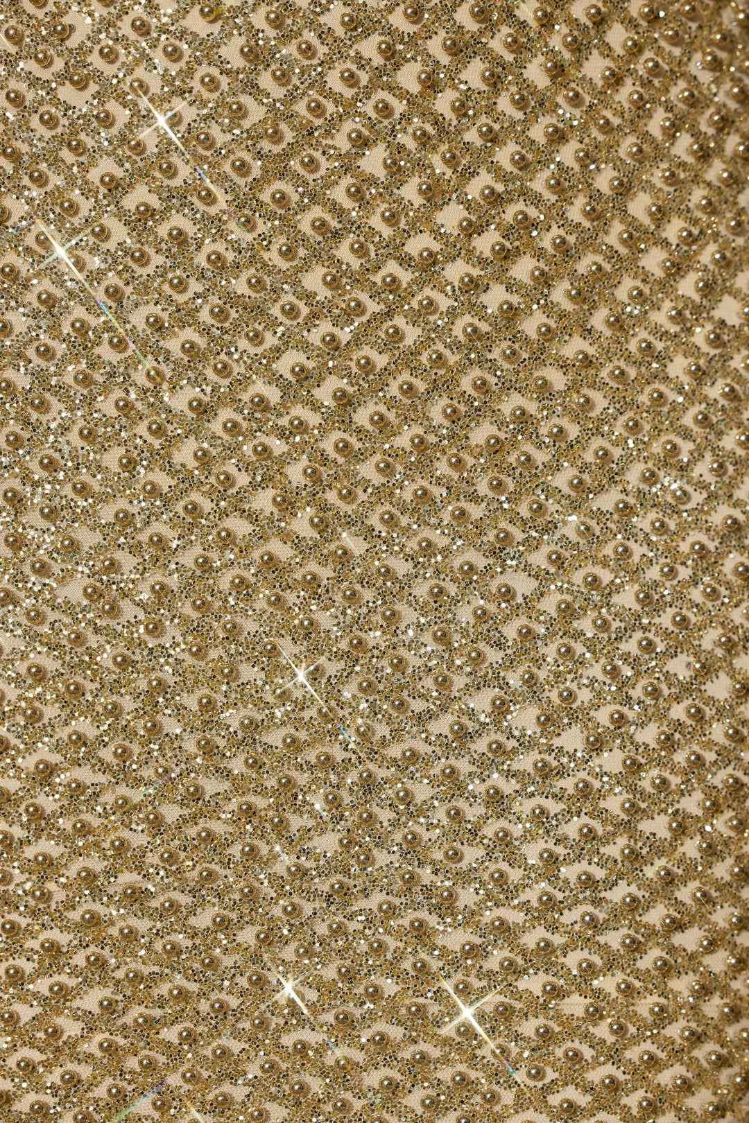 OhPolly - Embellished Cut-Out Gown in Gold