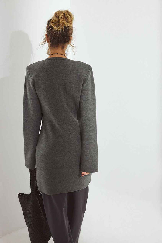 Na-kd Knitted Padded Shoulder Mini Dress