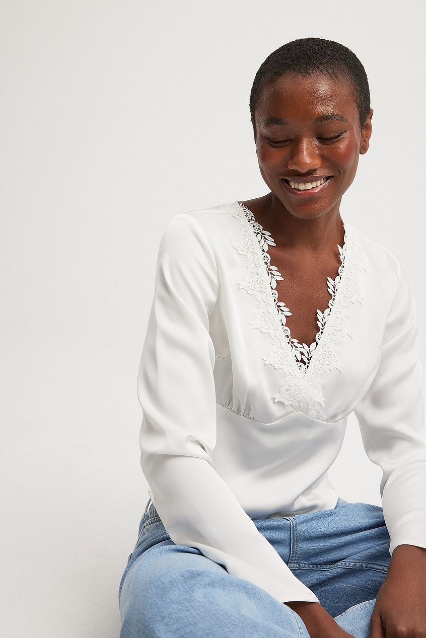 Long Sleeve Lace Detail Top