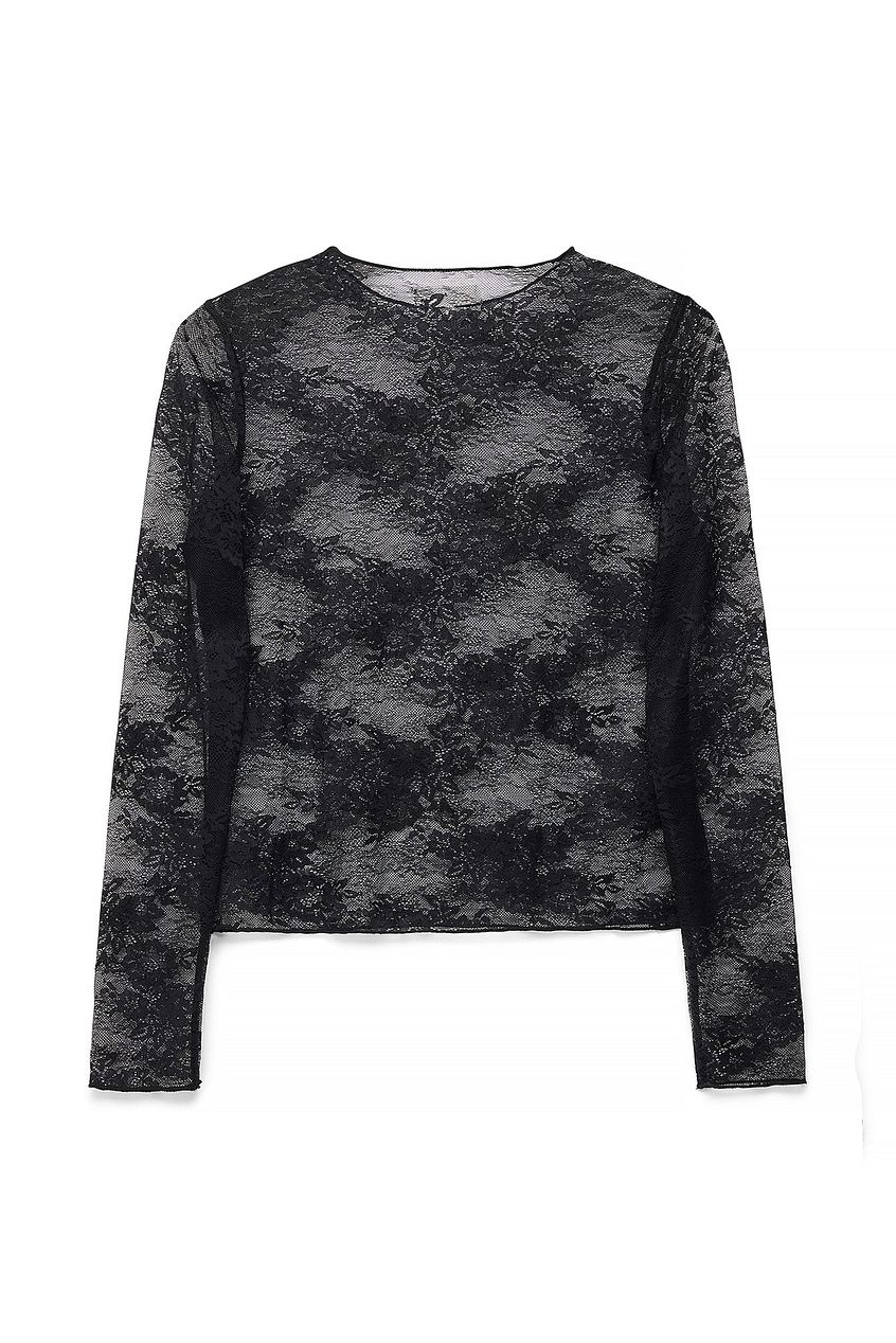 Na-kd Long Sleeve Lace Top