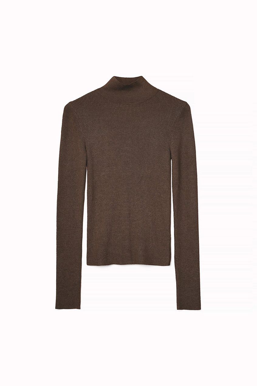 Na-kd Long Sleeve Turtleneck Ribbed Knitted Top