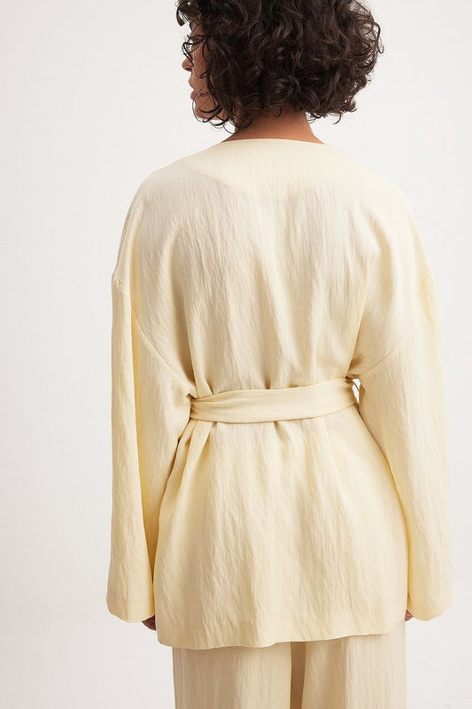 Lyocell Blend Belted Blazer