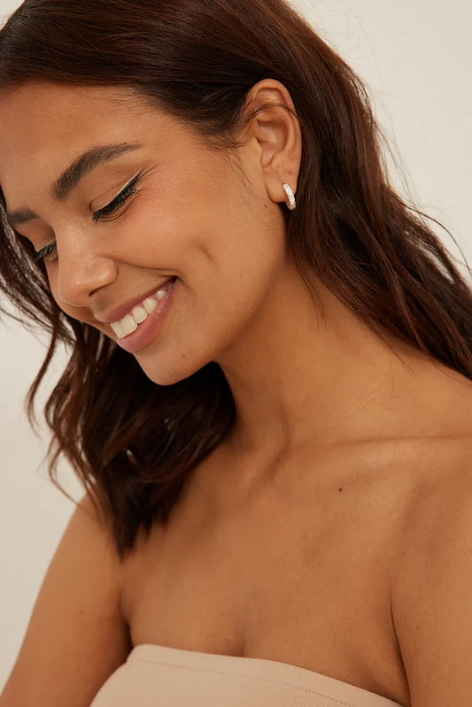 Mini Crafted Silver Plated Hoops