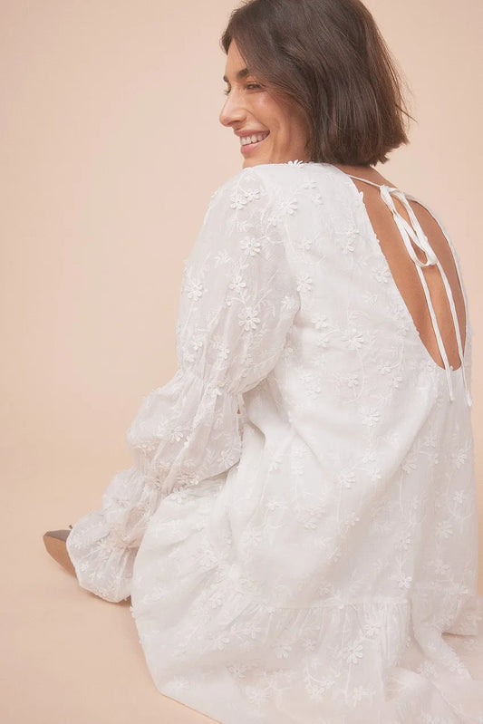 Sleeve Detail Deep Back Dress