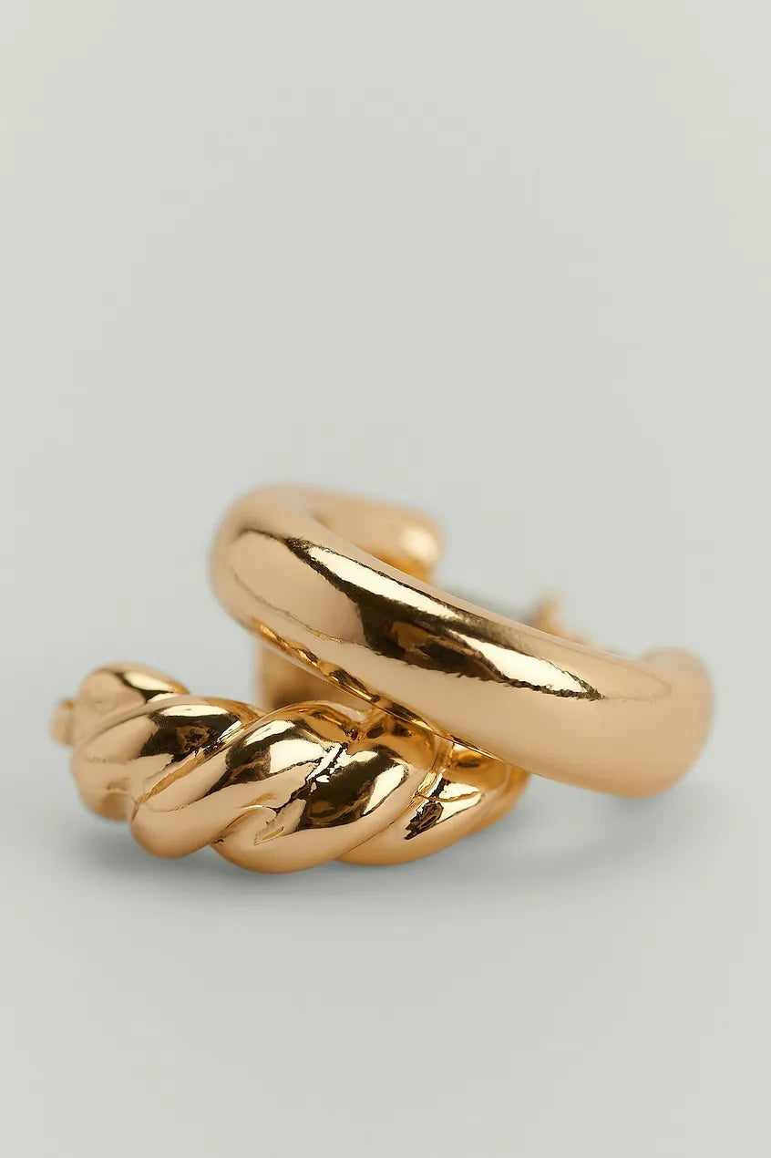 3-pack Mixed Size Hoops Gold
