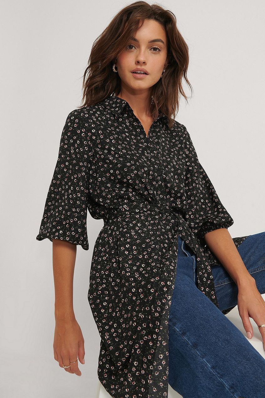 Belted Flower Dress