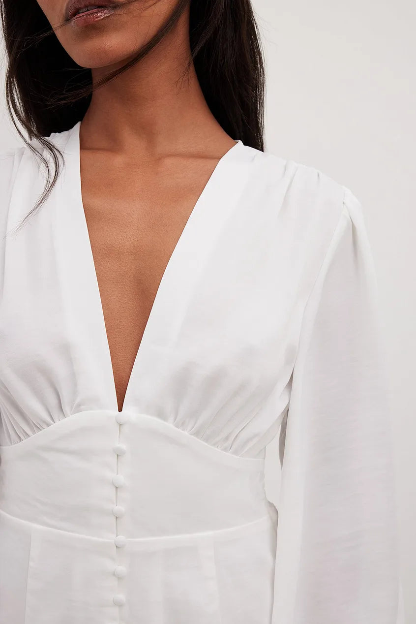 Button Front Detail Mini Dress