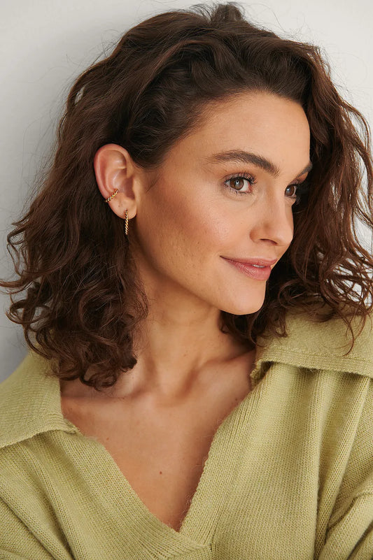 Double Pack 18K Twisted Hoops Gold