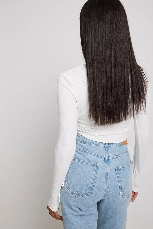 Drawstring Cut Out Top