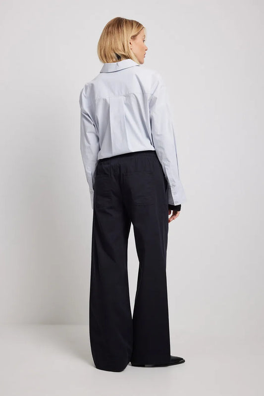 Elastic Waist Soft Denim Trousers