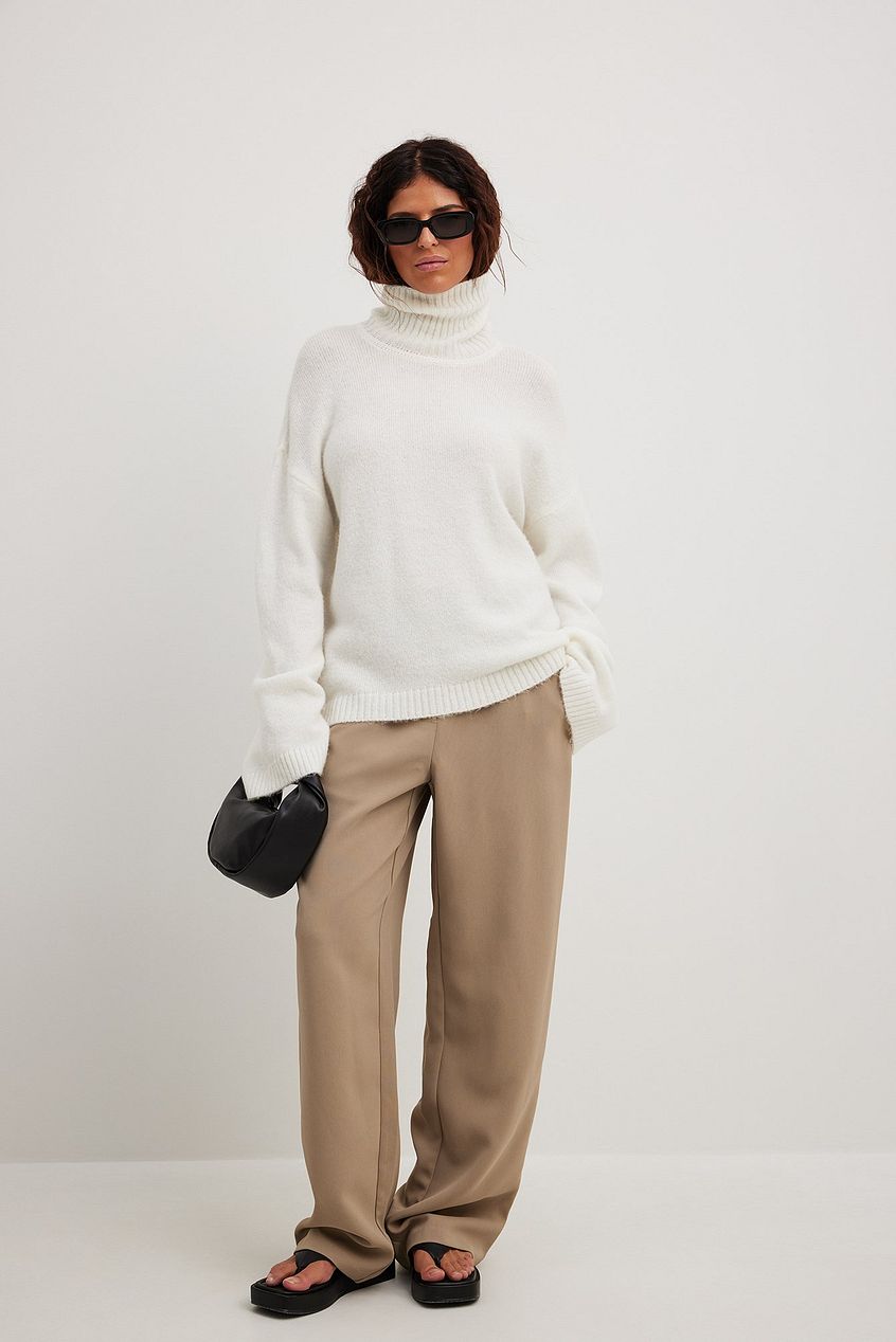 Elastic Waist Wide Leg Pants