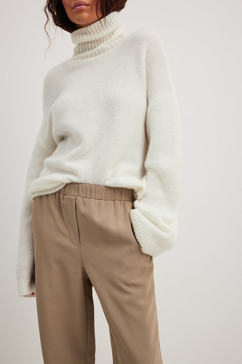 Elastic Waist Wide Leg Pants