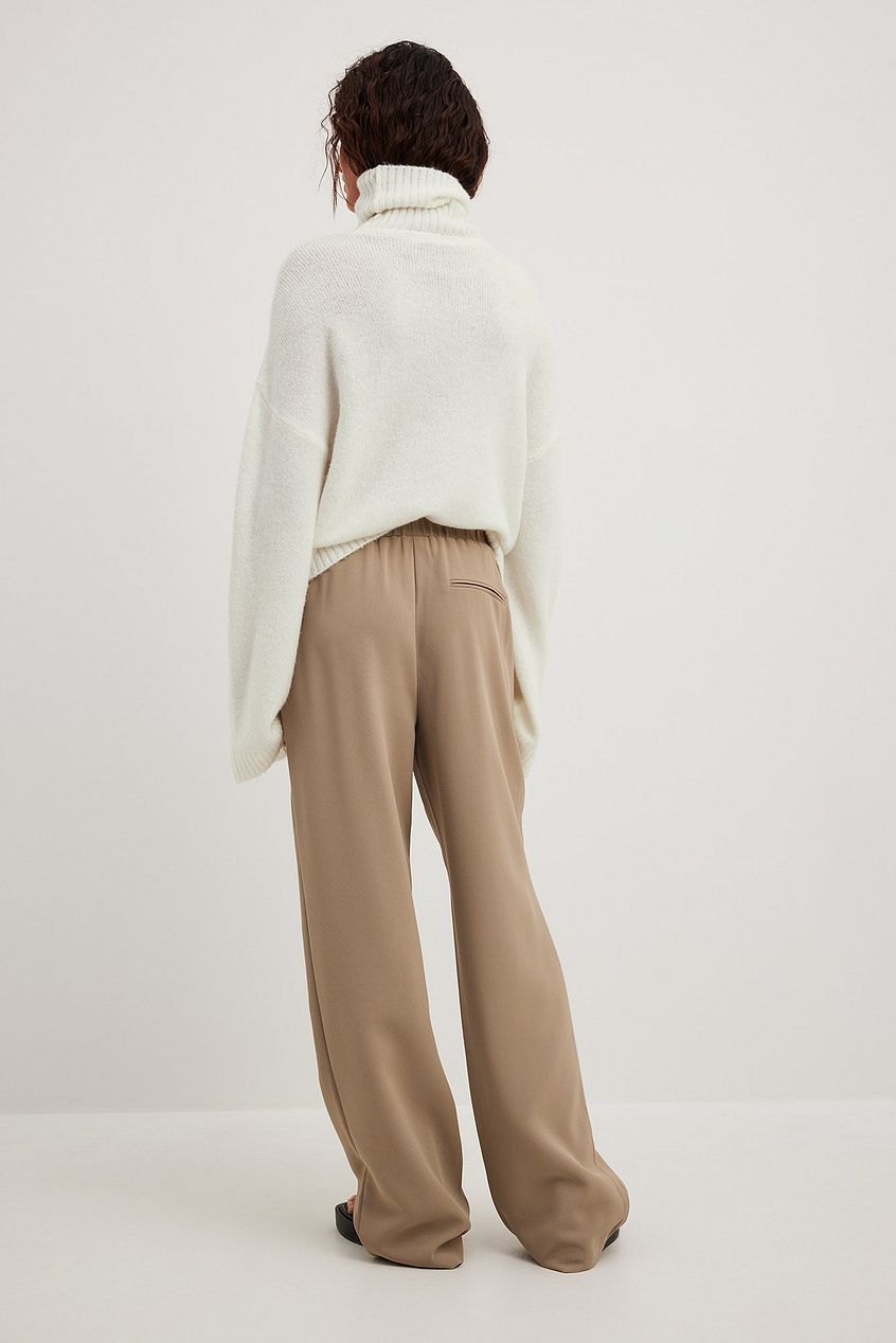 Elastic Waist Wide Leg Pants