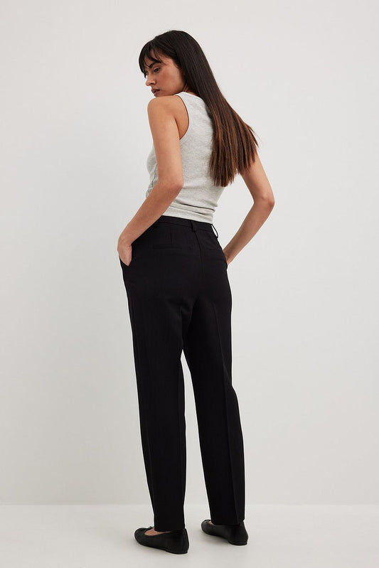 Heavy Ankle High Waist Suit Pants