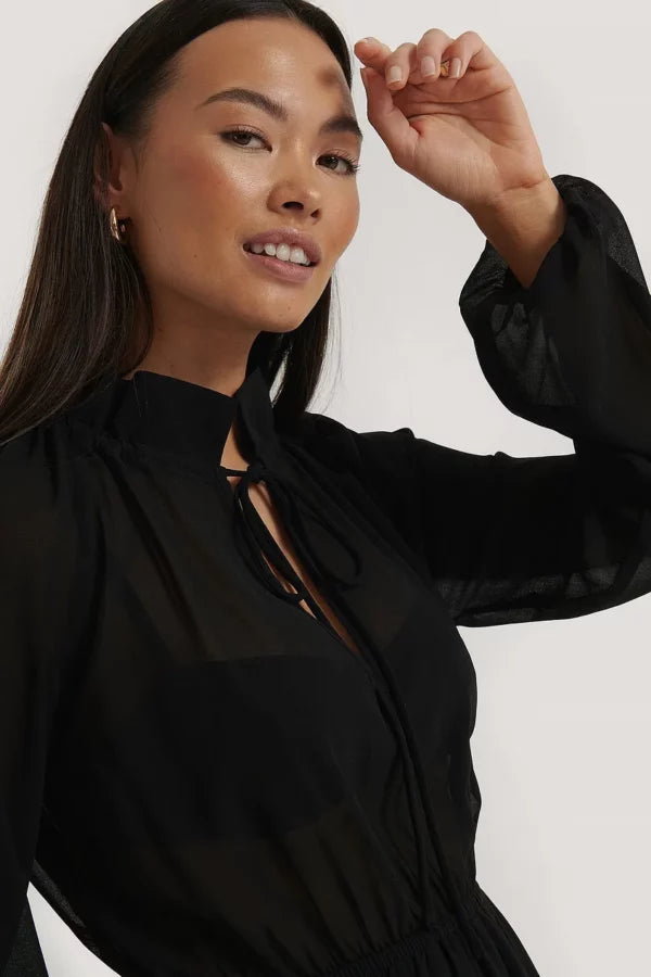 High Frill Neck Dress