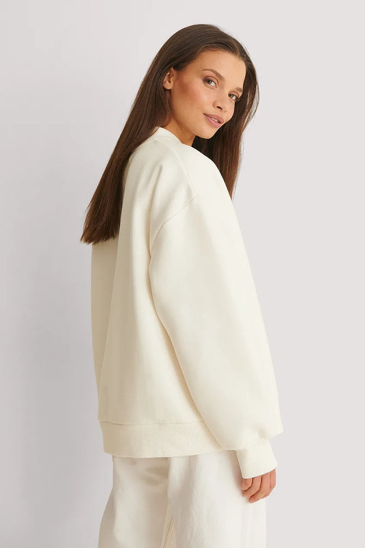 High Neck Detail Sweatshirt Offwhite