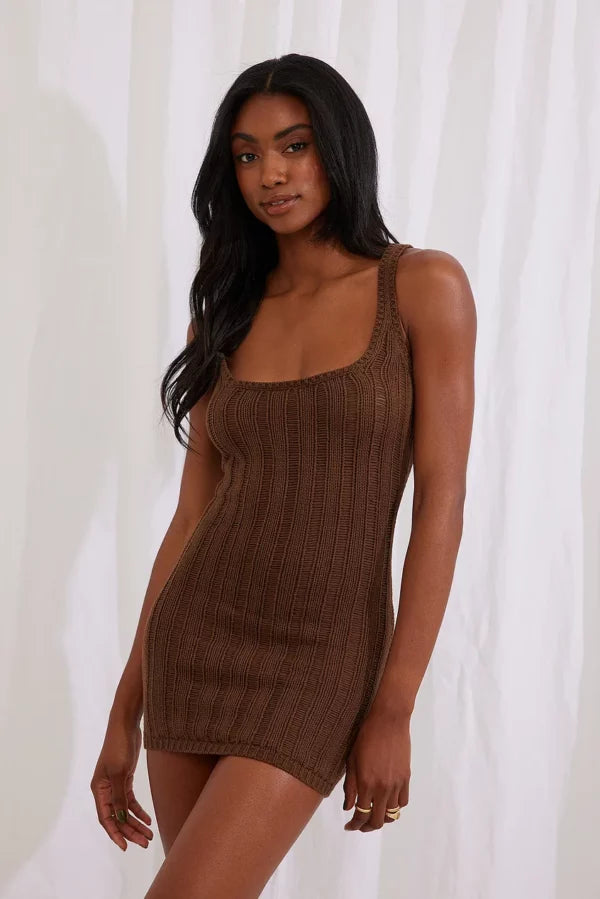 Knitted Detail Mini Dress