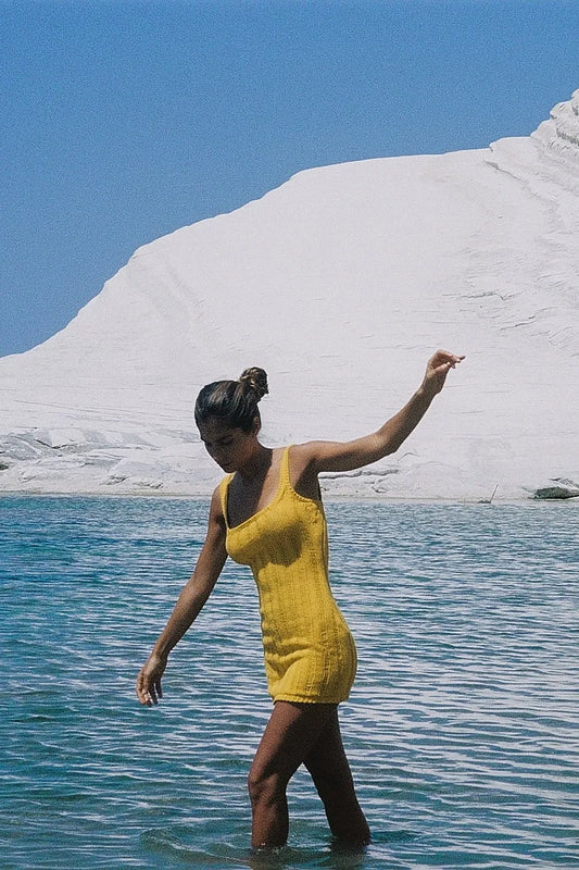 Knitted Detail Mini Dress