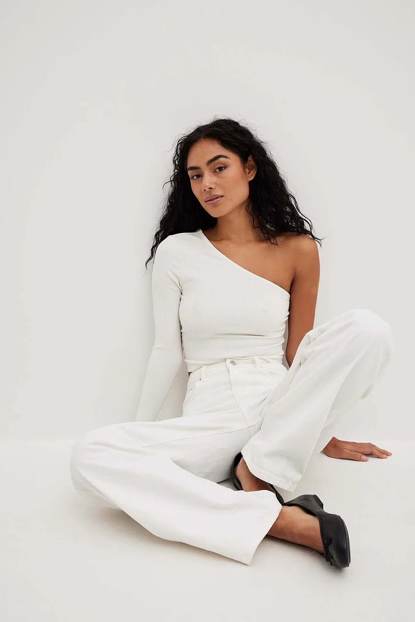 One Shoulder Rib Top