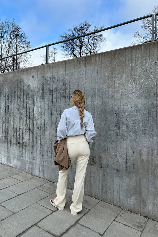 Printed Flared High Waist Suit Pants