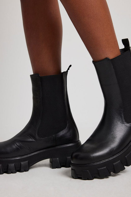 Profile Sole Leather Boots