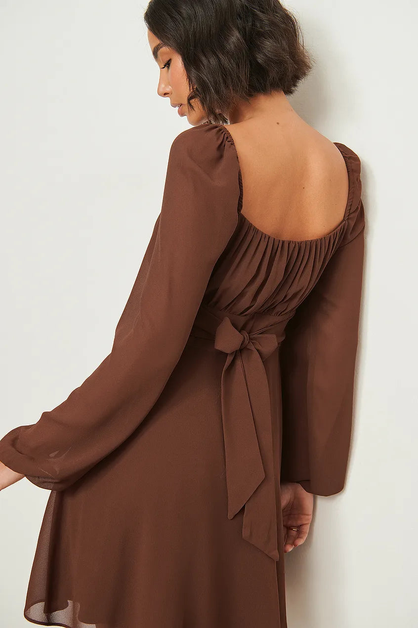 Recycled Long Sleeve Ruched Detail Dress