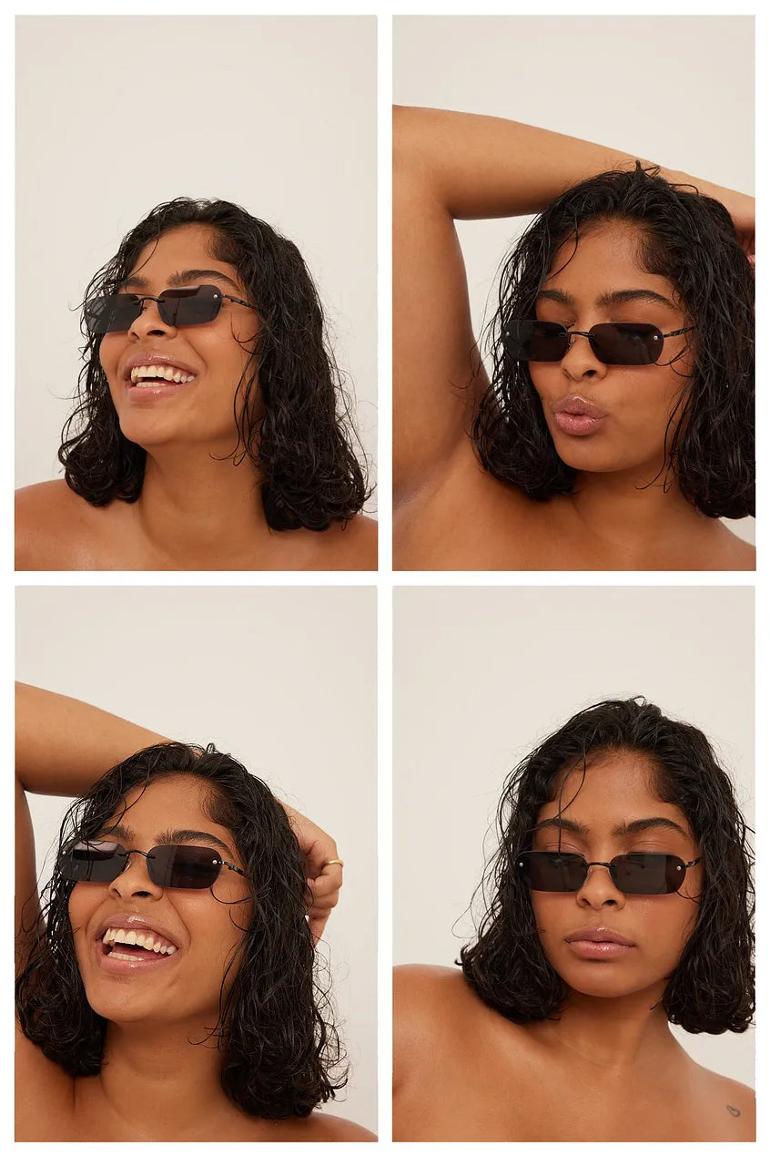Rimless Slim Sunglasses Black