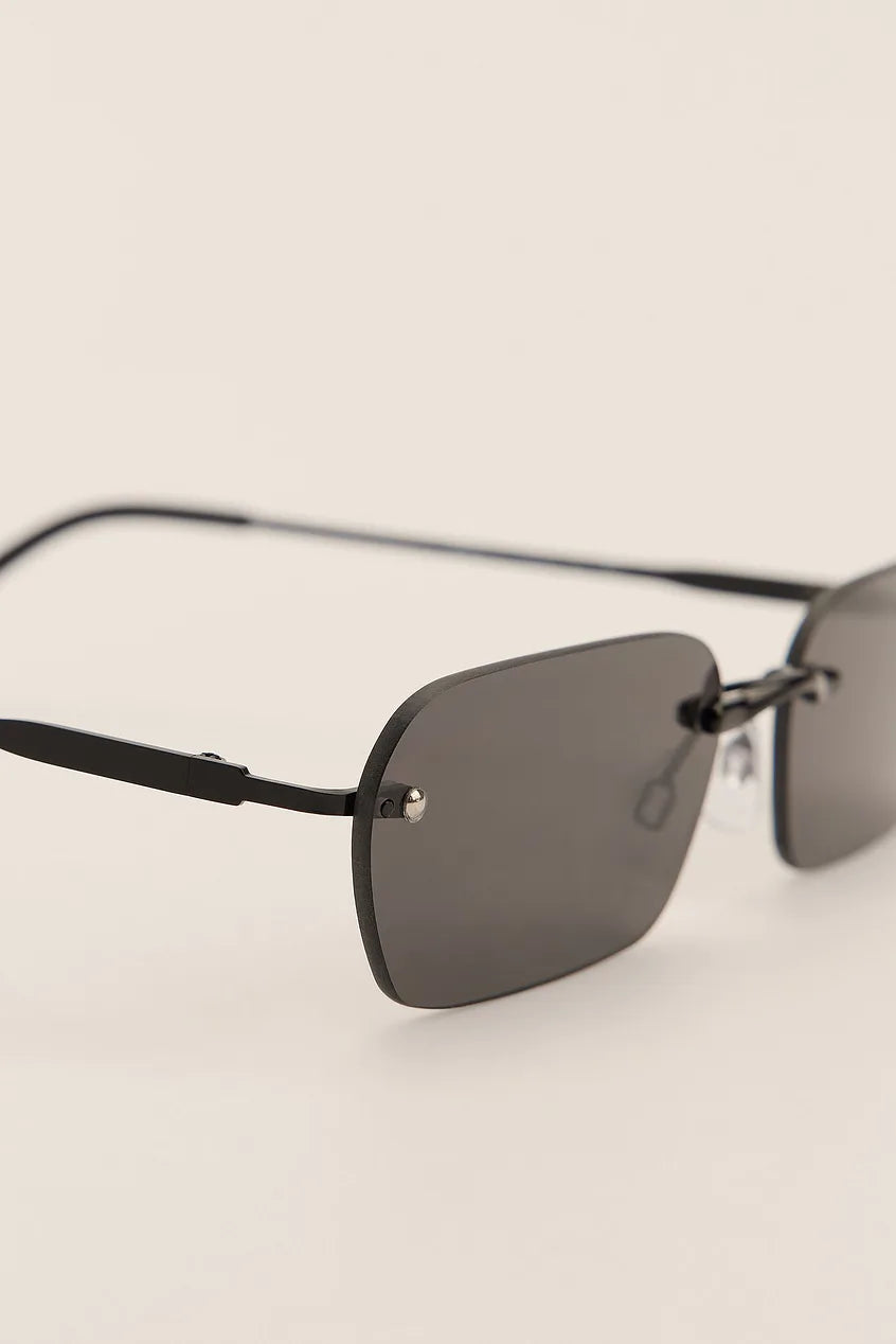 Rimless Slim Sunglasses Black