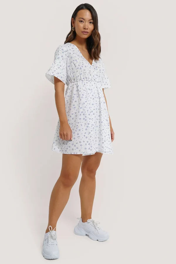 Ruffle Sleeve Mini Dress
