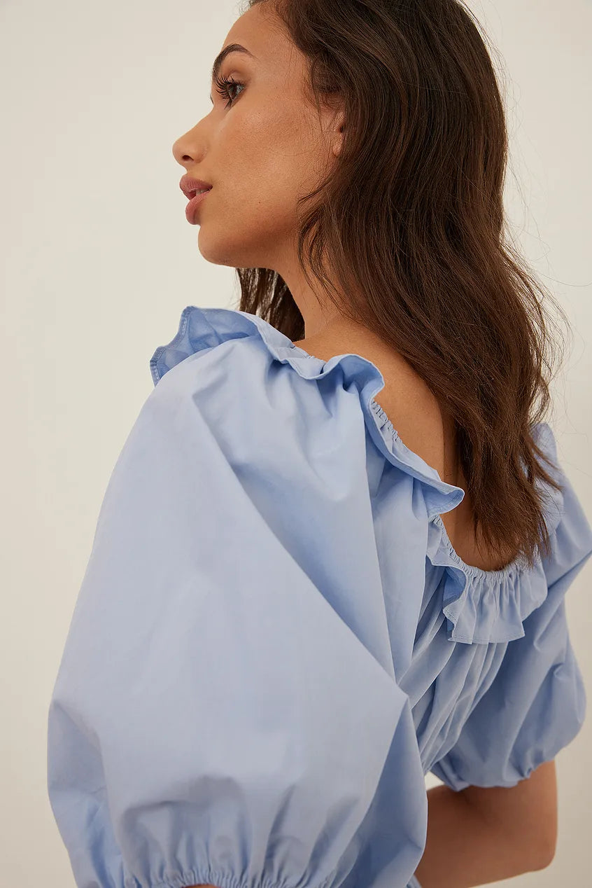 Organic Shirred Cotton Mini Dress