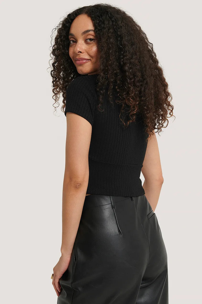 Short Sleeve V-Neck Top