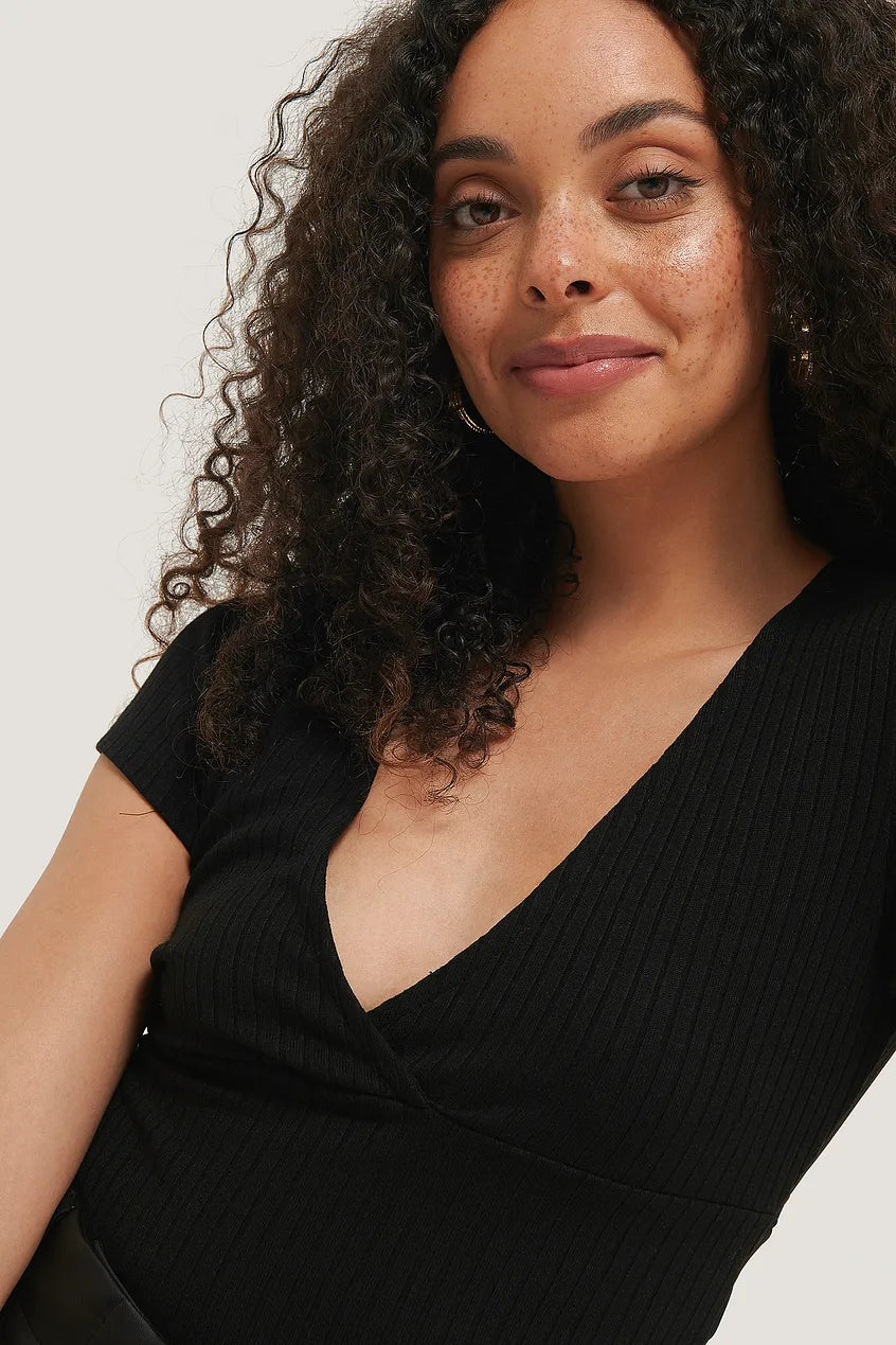 Short Sleeve V-Neck Top