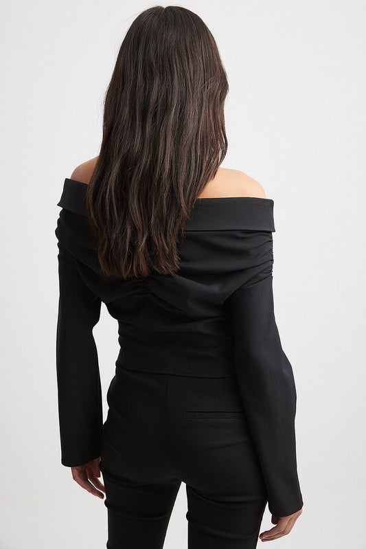 Off Shoulder Draped Woven Top