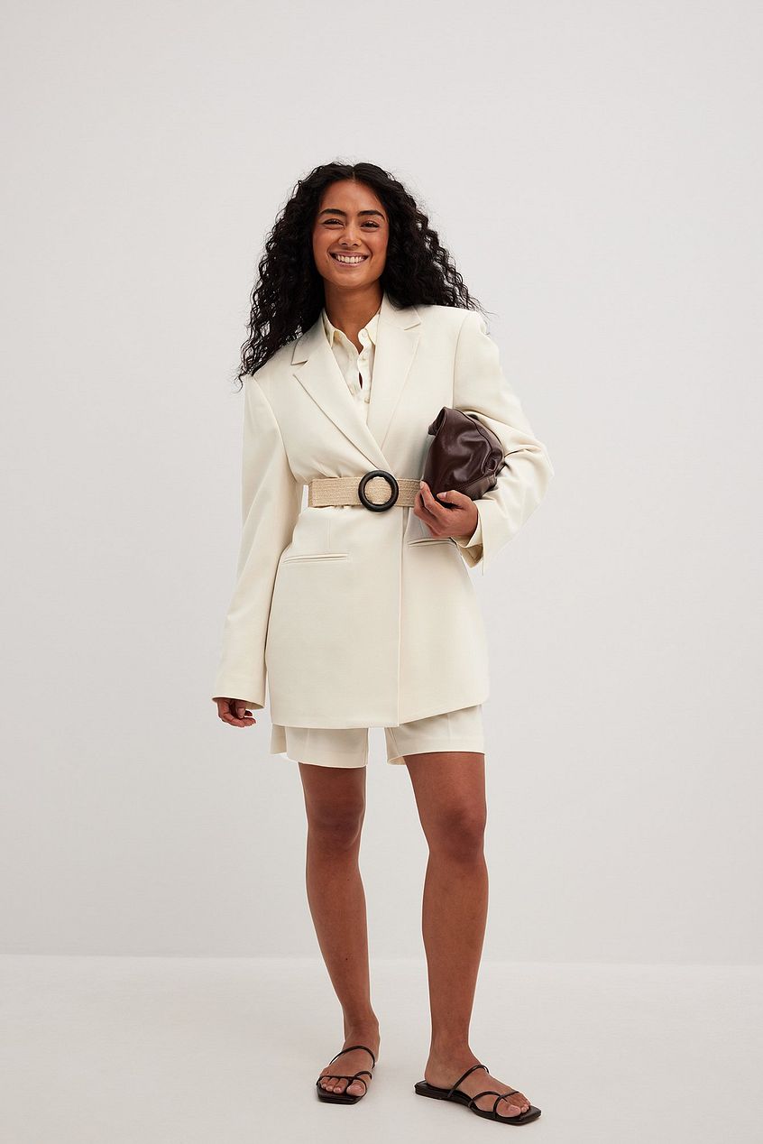 Oversized Blazer With Braided Belt
