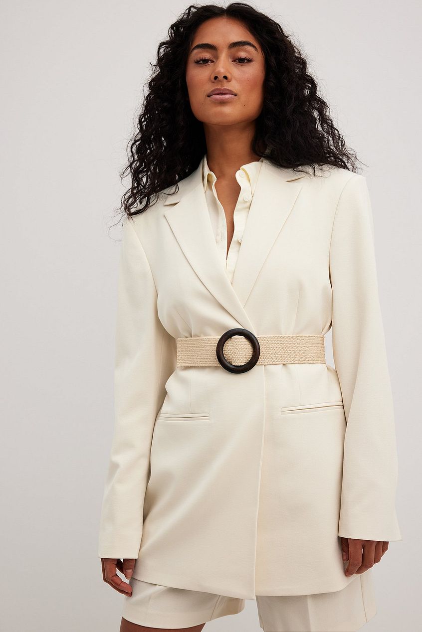 Oversized Blazer With Braided Belt