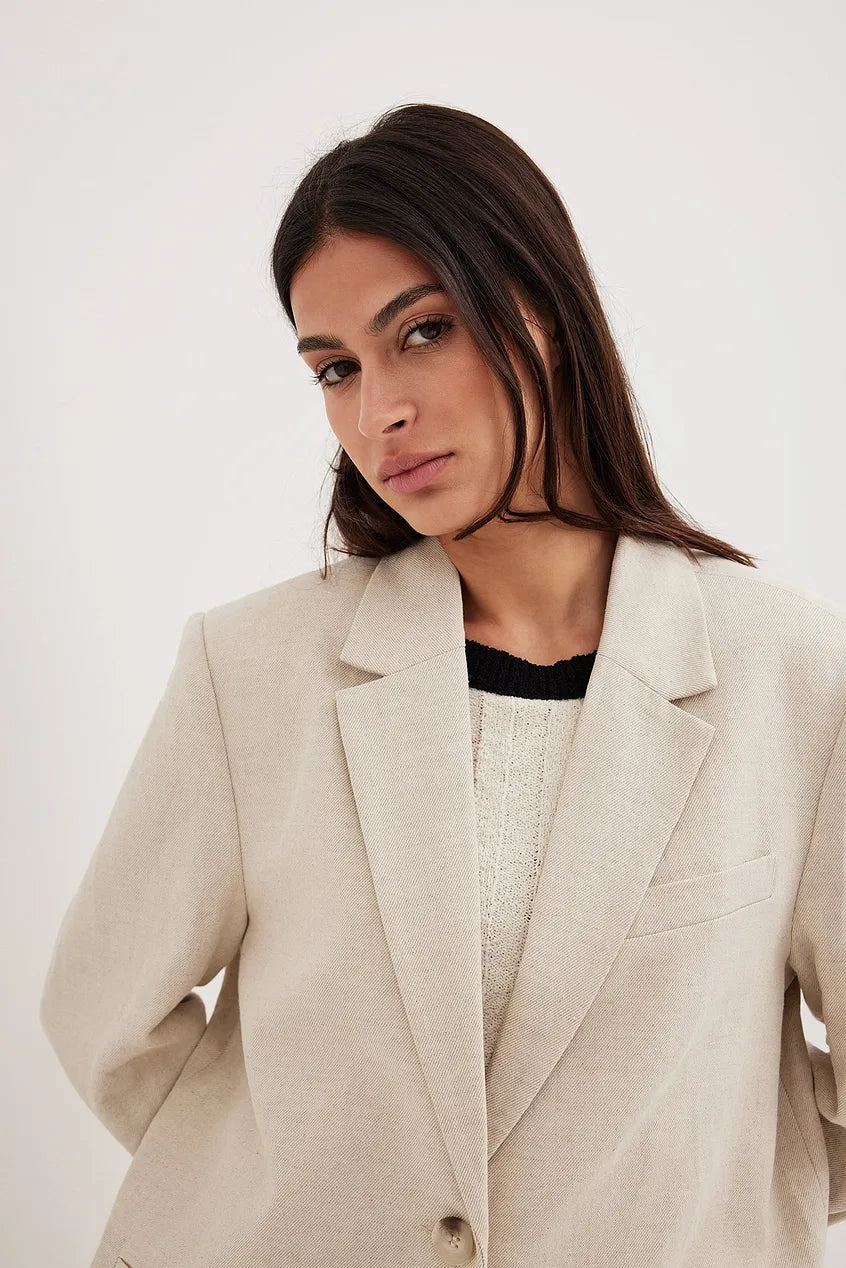 Oversized Tailored Linen Blazer