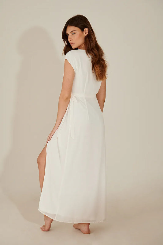 Na-kd Recycled Maxi Overlapped Dress White