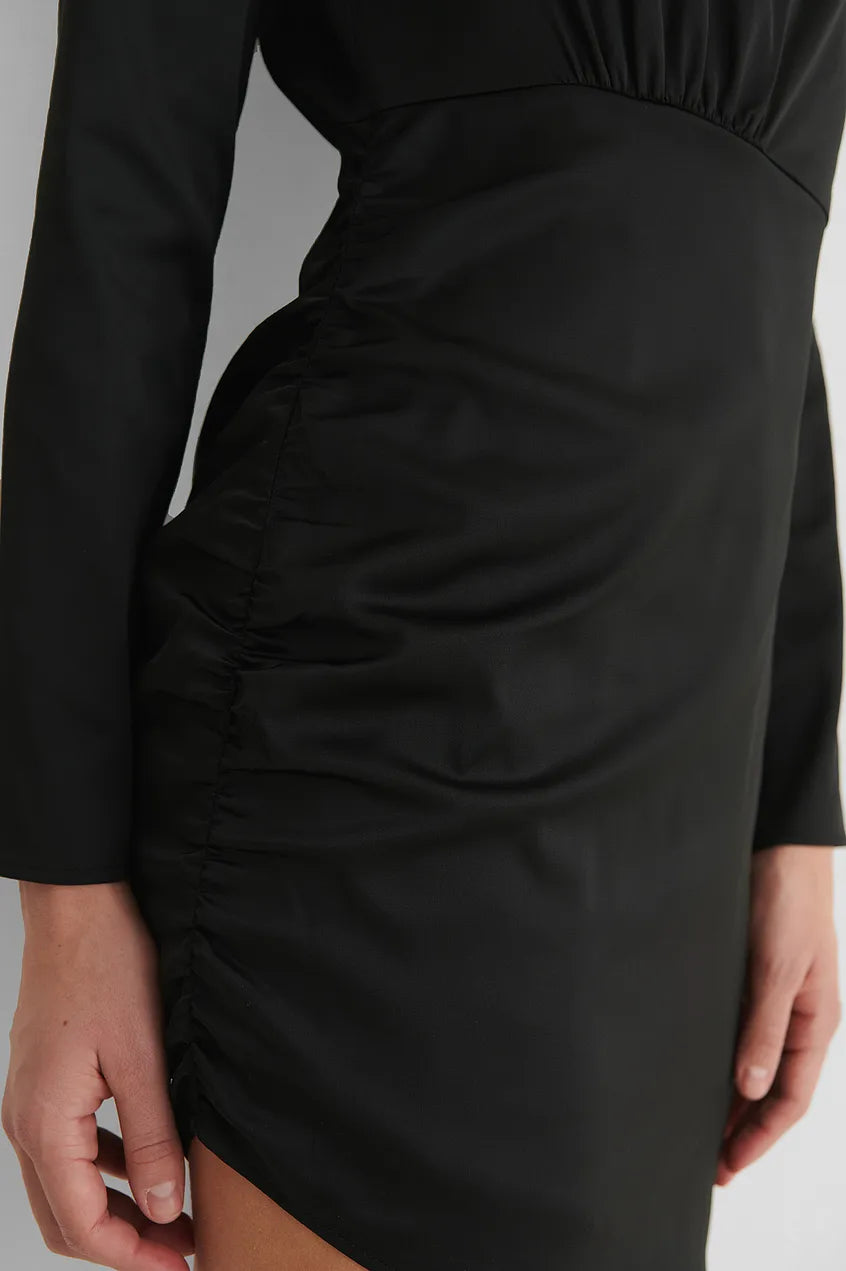 Marked Shoulder Draped Mini Dress