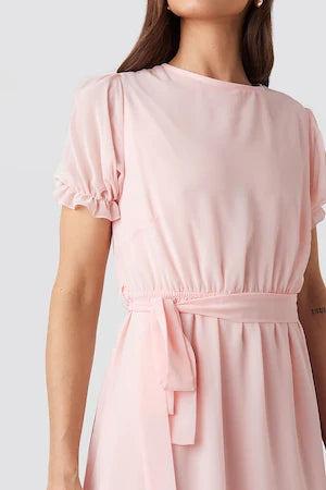 Short Sleeve Chiffon Dress