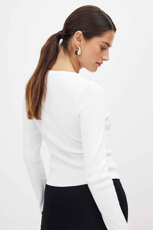 Na-kd - Ribbed Knitted Round Neck Top