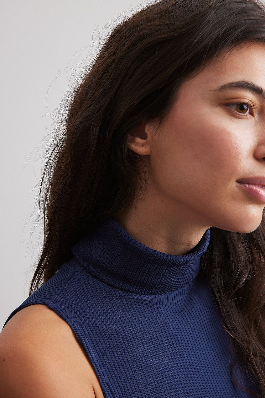 Roll Neck Sleeveless Top