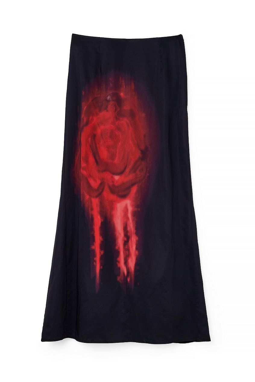 Na-kd Rose Print Skirt