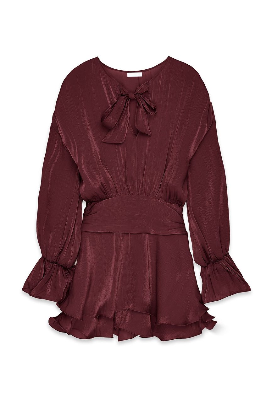 Na-kd Ruched Waist Ruffle Mini Dress