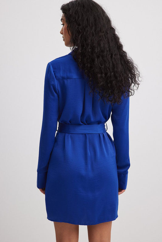 Satin Shirt Mini Dress