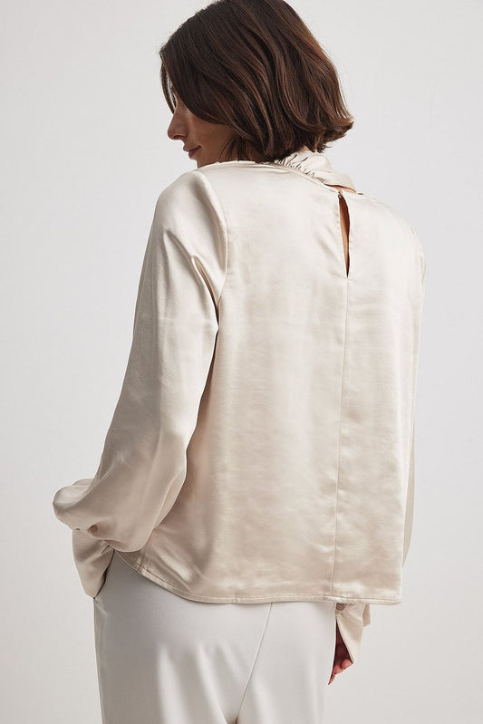 Scarf Detail Satin Top